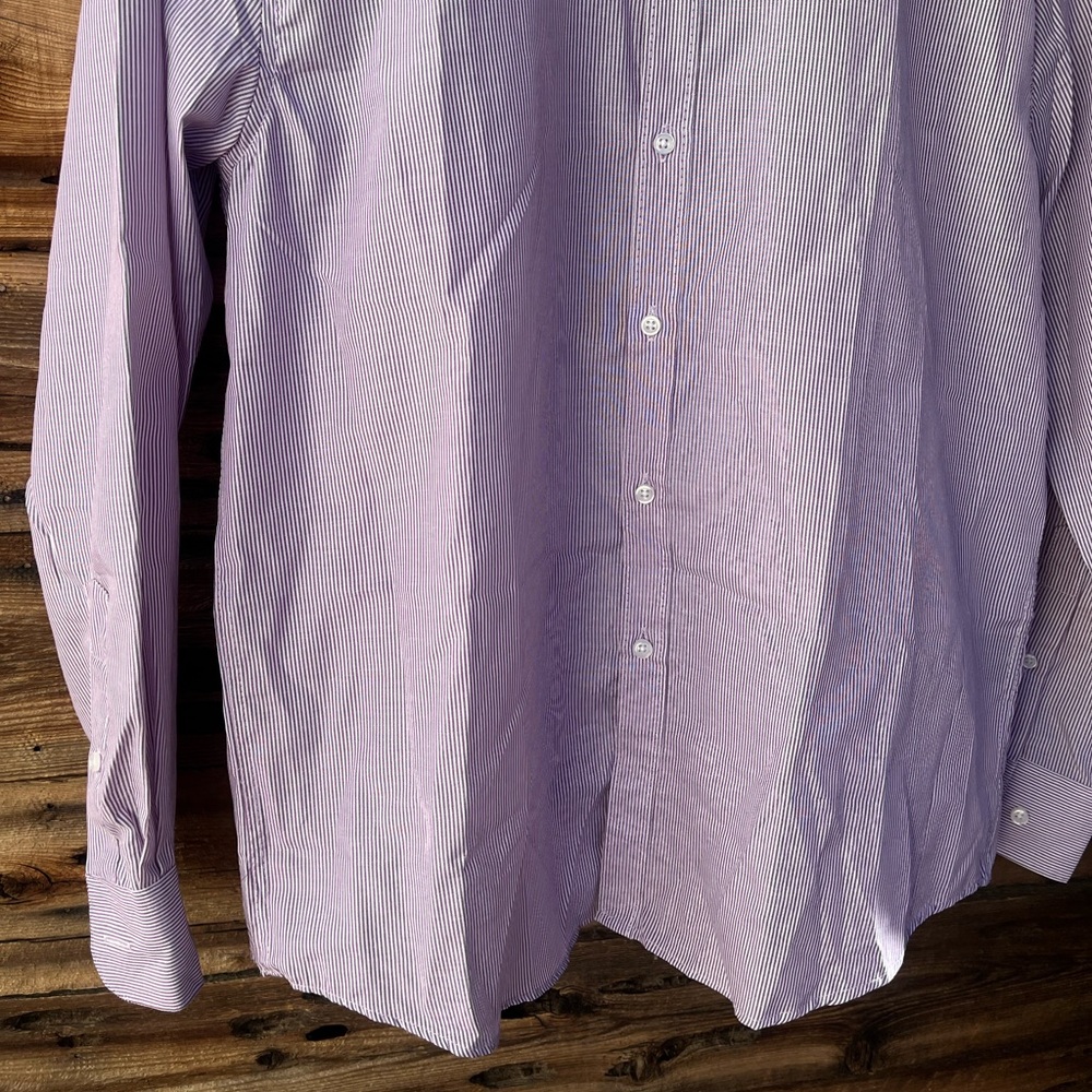 NICOLE MILLER | Lavender Long Sleeve Dress Shirt 15-15.5 M - Picture 3 of 5